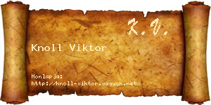 Knoll Viktor névjegykártya